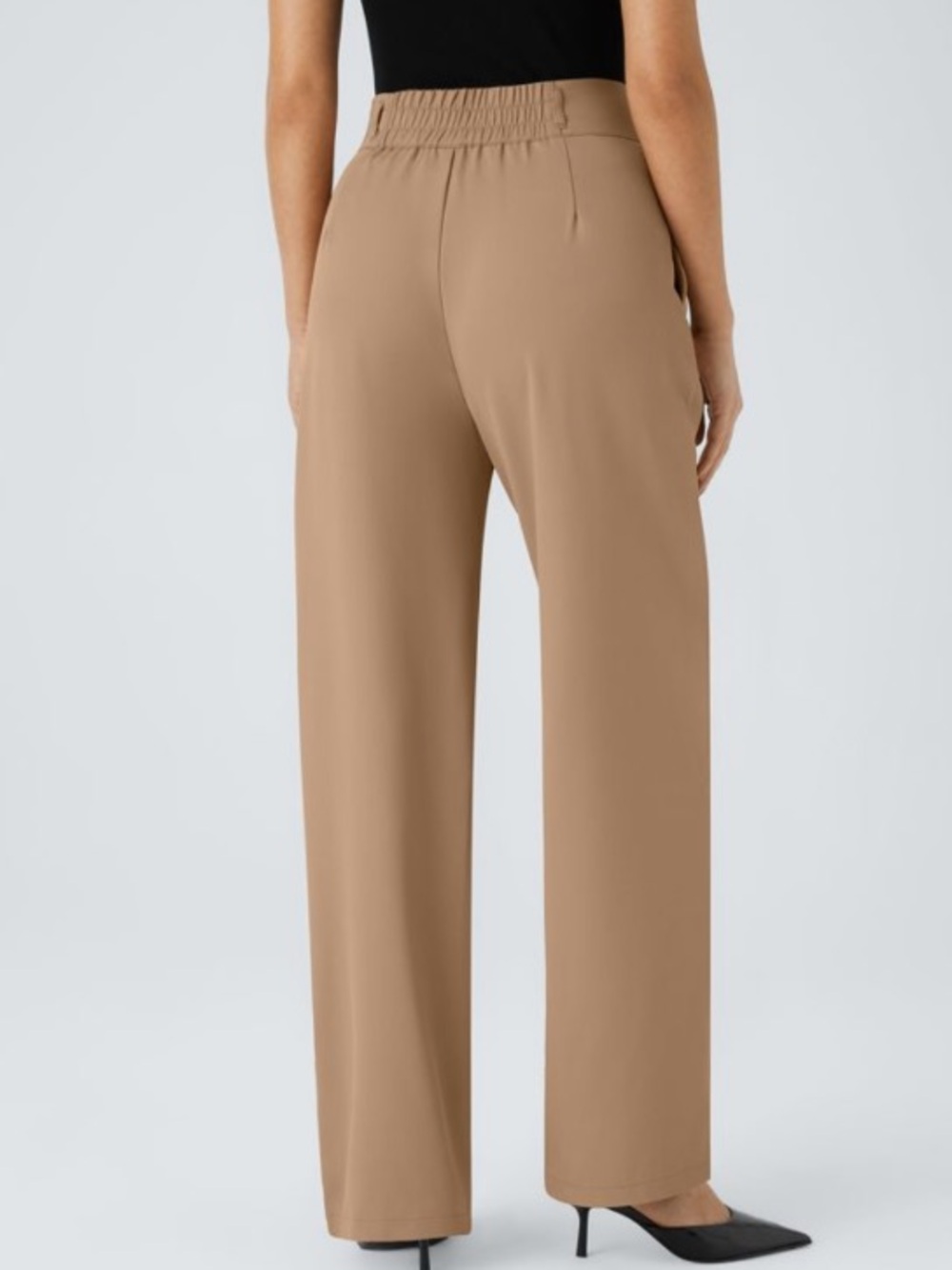HALARA Women’s High Waisted Wide-Leg Work Pants in Camel-Size XL - Picture 2 of 10